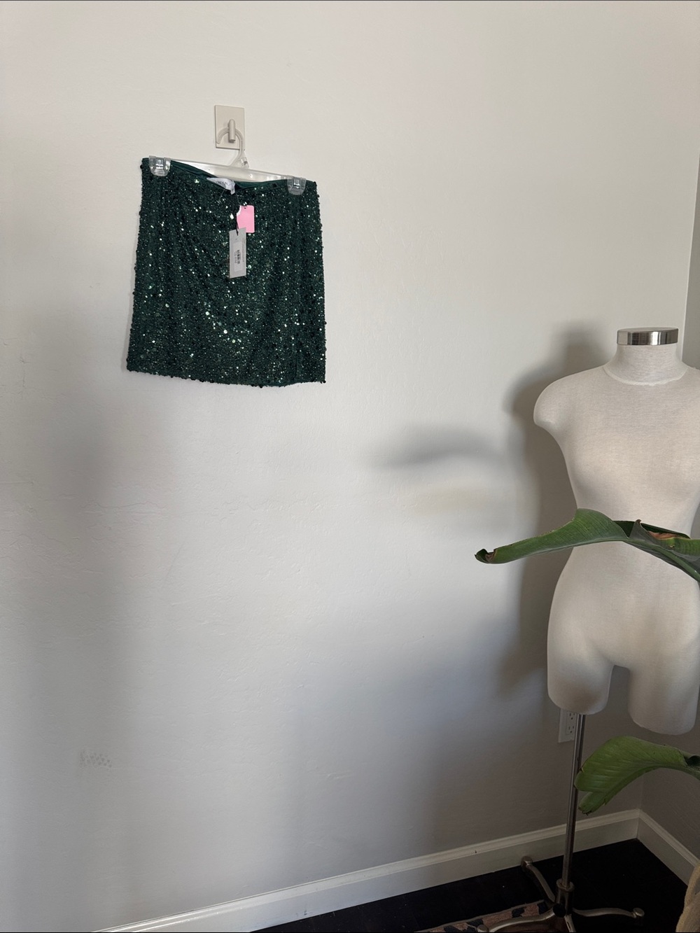 Greylin Emerald Sequin Mini Skirt
